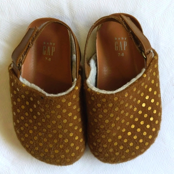 babyGap warm-lined clog style slippers with strap size 7-8 toddler girls - Picture 2 of 6